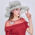thumbnail image 2 of Kiibsot Women Girls Tea Party Hat Church Funeral Cocktail Easter British Organza Veil Dress Hat Cap, 2 of 6