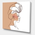thumbnail image 3 of Designart ' One Line Portrait of Afro American Woman II ' Modern Canvas Wall Art Print, 3 of 4