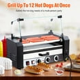 thumbnail image 3 of AKDSteel Machine à Rouleaux pour Chiens, Capacité de 12 Hot-Dogs avec 5 Rouleaux, Gril en Acier Inoxydable 1050 W et Chauffe-Petits Pains, Couvercle en Verre, 3 of 7