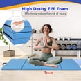 thumbnail image 3 of YRLLENSDAN Gymnastics Mat, 8x4 FT Foldable Tumbling Mat 4 Folding Mat 2 Inches Thick for Tumbling Stretching, Blue, 3 of 7