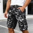 thumbnail image 2 of CONZONE Mens Cargo Shorts Buttons Summer Shorts For Men Camouflage Lightweight Loose Fit Outdoor Shorts With Pockets, 2 of 5
