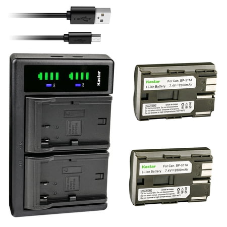 Kastar 2-Pack Battery and LTD2 USB Charger Replacement for Canon EOS Kiss EOS Kiss Digital DM-FV2 FV2 DM-FV10 FV10 DM-FV20 FV20 DM-FV30 FV30 DM-FV40 FV40 DM-FV50 FV50 DM-FV100 FV100