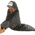 thumbnail image 2 of Cartoon Cute Sloth Hooded Blanket with Gloves Soft Warm Flannel TV Blanket, Grey Dog, 2 of 6
