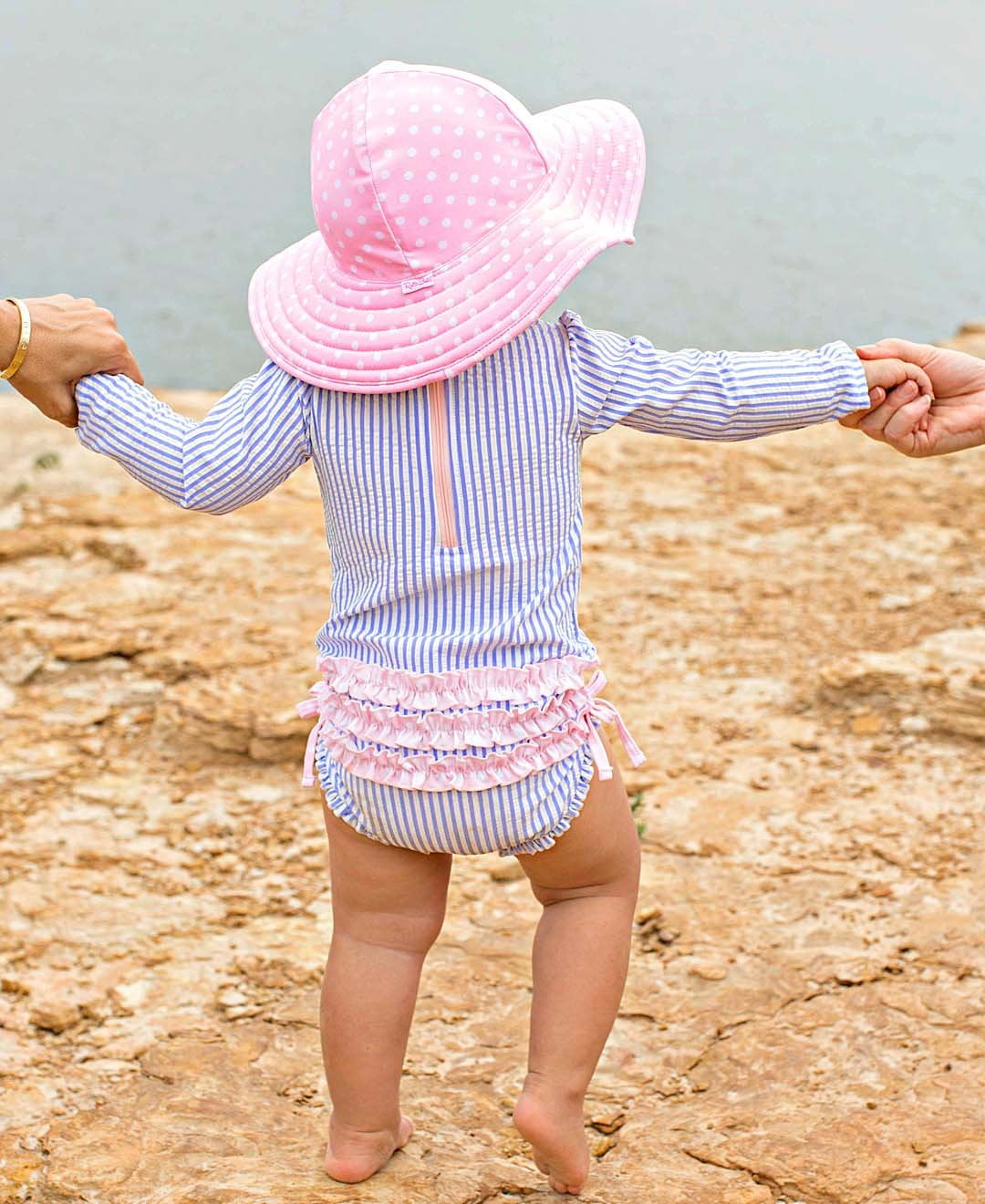 Ruffle Butts Blue Seersucker Peplum Tankini – Lily Love Children's Boutique