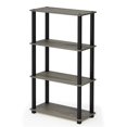 thumbnail image 1 of 18028GYW-BK Turn-S-Tube 4-Tier Multipurpose Shelf Display Rack with Square Tube - French Oak Grey & Black, 1 of 1