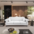 thumbnail image 4 of YOCWO Living Room Furniture Sets, Chesterfield 3 Piece Sofa Set, Velvet Couch, White, 4 of 5