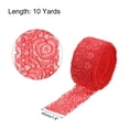 thumbnail image 2 of Unique Bargains Lace Trim 10 Yards 1.6 Inch Flower Elastic Lace Ribbons for Package Decoration Wedding Headbands Red, 2 of 5