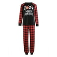 thumbnail image 2 of Family Pajamas Set Cute Elk Printed Red Plaid Sleepwear for Family Women and Men, 2 of 9