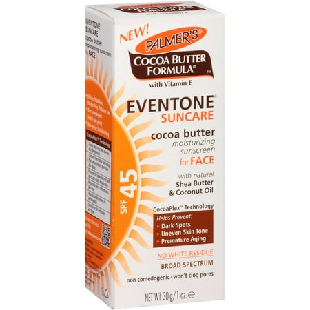Palmer's Cocoa Butter Formula Eventone Moisturizing Sunscreen Lotion for Face, SPF 45, 1 Oz.
