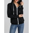 thumbnail image 6 of Women's Zip Up Hoodies Long Sleeve Solid Color Classic Fit Sweatshirts Jackets Streetwear Tops, 6 of 10