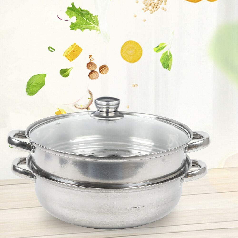 TFCFL 28cm 2 Tier Stainless Steel Steamer Food Steaming Cooking Pot