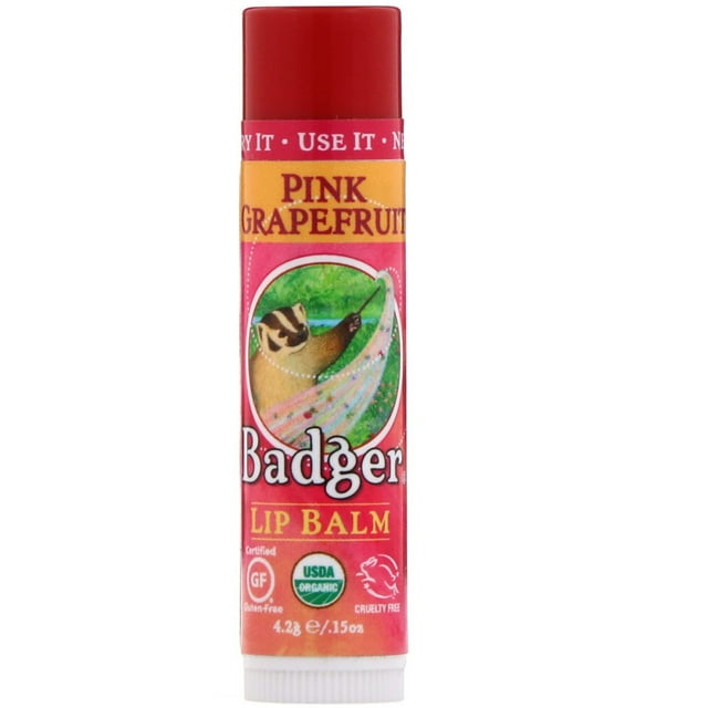 Badger Company, Biologique, Baume à Lèvres Balm, Pamplemousse Rose, 0,15 oz (4,2 g)