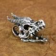 thumbnail image 4 of LINSION Pendants 925 Sterling Silver Jaw Openable Skull Dragon Mens Biker Punk Jewelry TA51, 4 of 7