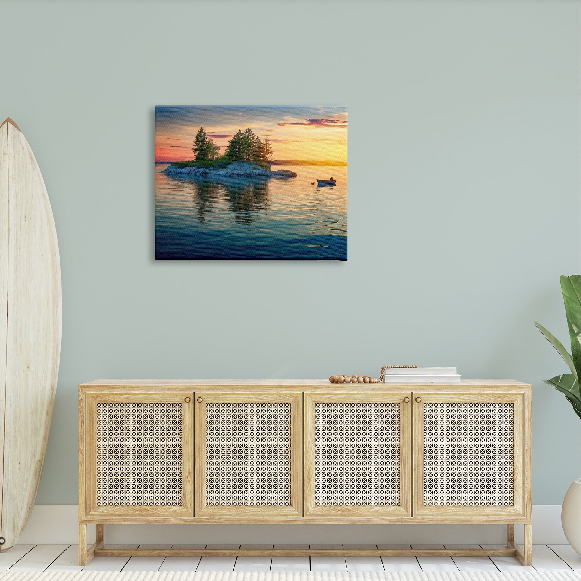 Stupell Sunset Island Horizon Photography Landscape Photography Gallery Wrapped Canvas Print Wall Art