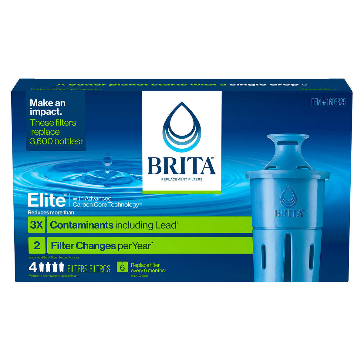 Brita Elite Replacement Water Filter for Pitchers and Dispensers, 4 ...