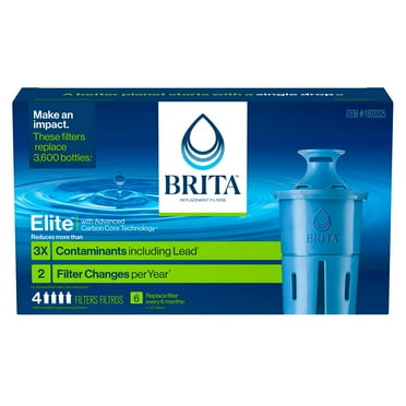 Brita Elite Replacement Water Filter for Pitchers and Dispensers, 4 Pack