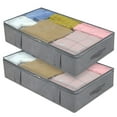 thumbnail image 3 of FUTUREORYY 2Pcs Storage Bins for Under Bed Non-Woven Cloth Rectangular Shape with Window Design for Family Use, 3 of 7