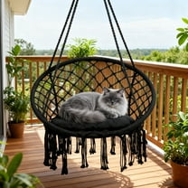Hammock Chair, for Indoor Outdoor Home Bedroom Patio Deck Yard Garden Hanging Rope Hammock Lounger Chair Macrame Porch Swing, Max 400 Lbs Hammock Swing Chair
