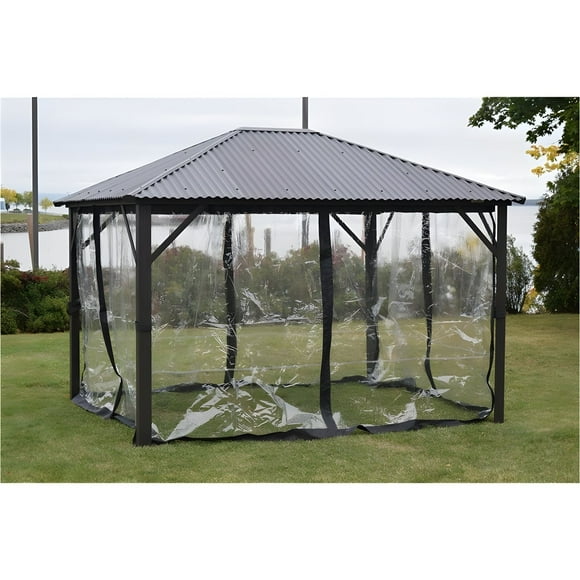F. Corriveau International - Clear/ Mica Curtain for Gazebo 12' x 16', Clear