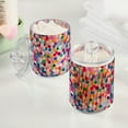 thumbnail image 2 of Yayeee 4 Pack Qtip Holder Bathroom Cotton Swab Canister with Lid Clear Dispenser Set, Light Colorful Circles, 2 of 6