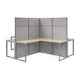 thumbnail image 1 of Easy Office 4 Person L Shaped Cubicle Desk in Natural Elm - Engineered Wood, 1 of 7