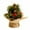 B, variant on Mini Christmas Tree with Red Berries 5.12in Tabletop Holiday Decoration Pine Cone and Linen Base Tree Ornament for Christmas Desk Fireplace Windowsill Display