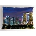 thumbnail image 1 of Travel Pillow Sham Singapore Cityscape at the Night Modern Architecture Urban Life Asian East Landmark, Decorative Standard Queen Size Printed Pillowcase, 30 X 20 Inches, Multicolor, by Ambesonne, 1 of 2
