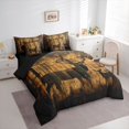 thumbnail image 2 of Castle Fairy Animal Deer Silhouette Queen Bedding 7pcs for Boys,Rustic Cabin Bedding Comforter Set Queen,Sepia Brown Black,Black Reversible, 2 of 7