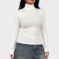 thumbnail image 6 of jjayotai Women's Turtleneck Long Sleeve Shirts Slim Fit Tops | Soft Layering Undershirt Casual Basic Tee Fall Winter Tops, Lightweight Base Layer, 6 of 6