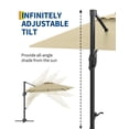 thumbnail image 5 of 10x10 FT Cantilever Patio Umbrella, 360° Rotating Offset Umbrella with Crank Lift, 100-Position Tilt., 5 of 6
