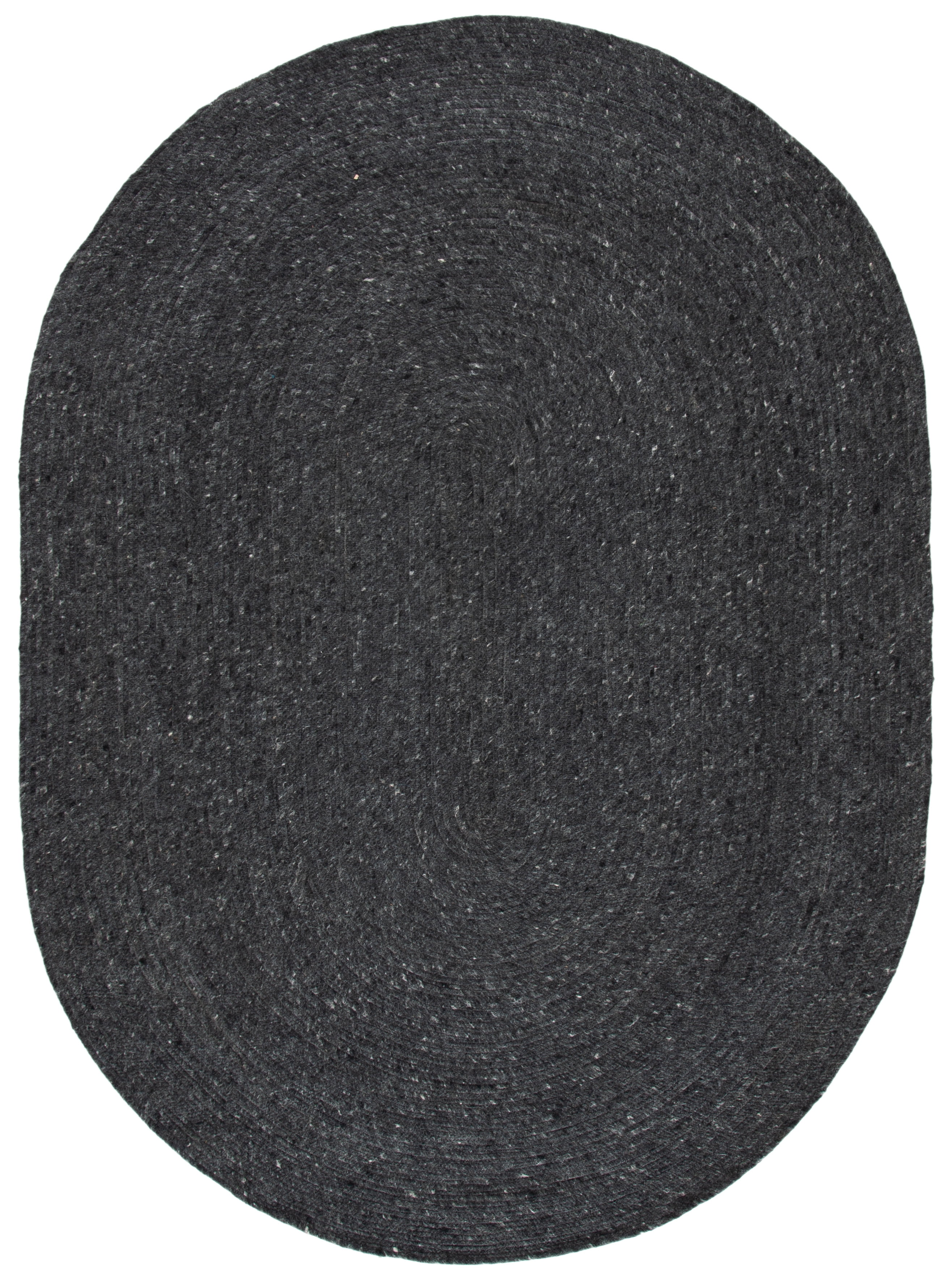 SAFAVIEH Braided Ronan Solid Reversible Area Rug, Black, 5' x 7' Oval