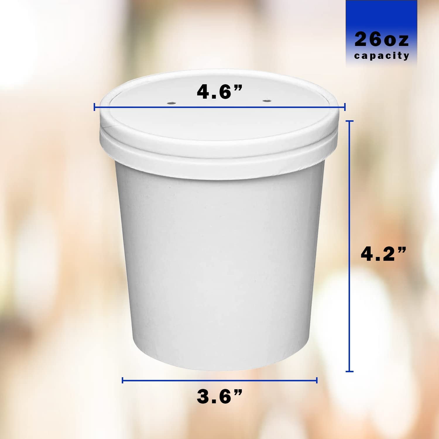 Cardboard 26oz Soup Containers  26oz Insulated Takeout Hot