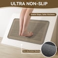 thumbnail image 4 of QiCaiJia Kitchen Rugs Set of 2, 17''x30''+17''x47'' Brown Kitchen Mats for Floor, Washable Non Slip Absorbent Kitchen Mat, Braided Kitchen Runner Rug, Kitchen Sink Rug, 4 of 8