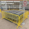 thumbnail image 3 of Garvee 7.5 ft Interlocking Steel Barricade, Powder-Coated Rust-Proof Crowd Control Fence w/ Removable Bridge Feet, Yellow, 3 of 6