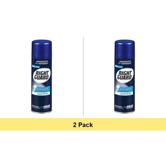 Right Guard Sport Antiperspirant Powder Dry Unscented 6 Oz - 2 Pack Bundle