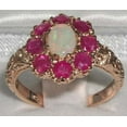 thumbnail image 2 of LBG British Made 10k Rose Gold Opal & Ruby ring Womens Statement Ring - 33 size options - Size 11.75, 2 of 5