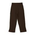 thumbnail image 5 of Mwjwdo 2025 Linen Pants Big Girls High Waist Elastic Drawstring Lounge Trousers Kids Casual Lightweight Side Split Summer Beach Pants Brown 8 Years, 5 of 6