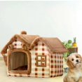 thumbnail image 4 of Soft Double Roof Houses Cat Sleeping Bed for Small Medium Large Dogs Cat, 4 of 5