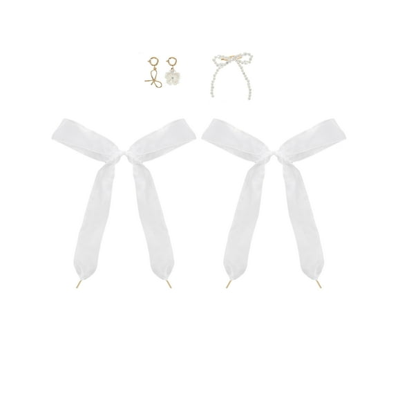 No Boundaries Goldtone Shoe Laces and Charm Set, White, 4 Pieces