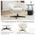 thumbnail image 4 of 33" Office Chair, Swivel Chair, Accent Chair With 360 Degree Swivel Chenille Fabric And Metal Base For Living Room Office And Reading Corner, Beige, 4 of 9