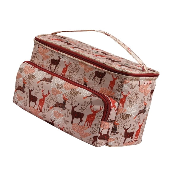 Storage Bag for Yarn and Tools, Knitting with Top Zipper Lid, Front Pocket and Easy Carry Handle