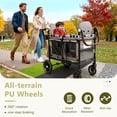 thumbnail image 4 of LINLUX 2 Kids Wagon Stroller, Foldable Outdoor 2-Seat Stroller Wagon, Removable Canopy, 55 Pound, Gray, 4 of 9
