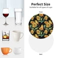 thumbnail image 4 of KLL Drink Coasters Set Round Shape of 4,PU Leather Absorbent Coasters Set Decorative Coffee Cup Coasters Housewarming Gift for Home Decor-Sunflowers And Bird, 4 of 5