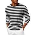 thumbnail image 2 of Xdegoge T Shirt for Men Fashion Stripes Top Long Sleeve Crew Neck Shirts Casual Loose Sports Tops Summer Lightweight Outdoor Workout Outfits, 2 of 5