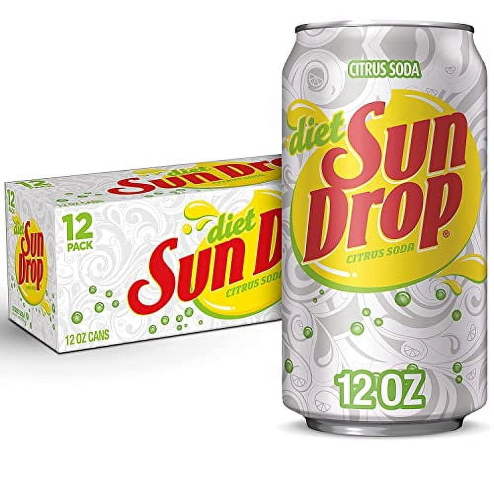 Diet Sun Drop Citrus Soda Soft Drink Cans - 3 Cases (36 Pack)