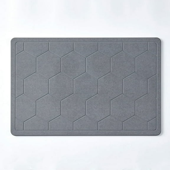 Open Box BIBB HOME DIATOMACEOUS EARTH STONE QUICK DRYING BATH MAT 15 X 23 PVC - GRAY