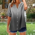 thumbnail image 3 of Womens Notch V Neck T-Shirts, Short Sleeve Shirts for Women Summer Fashion Ombre Tie Dye Button Down Dressy Blouses, 3 of 4