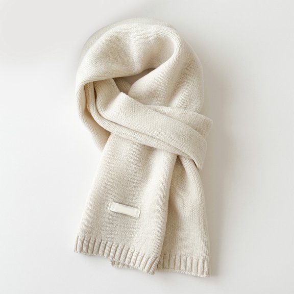 shoper Winter Scarf Wool Scarf Soft Warm Knitted Scarf for Autumn Winter Plain Knitted Scarf Versatile Neck Scarf for Men and Women