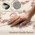 thumbnail image 6 of ODIKA Pink Interlocking Motif Vintage Inspired Stain Resistant Low Profile for Dorm Room, Small Living Apartment, 6 of 7