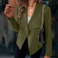 thumbnail image 2 of WEAIXIMIUNG Veste de Moto pour Femmes Automne et Hiver Mode Décontractée Couleur Unie Col à Revers Poche Zippée Manches Longues Veste Décontractée, 2 of 6